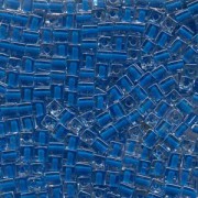 Miyuki Würfel Perlen, Cube, Square Beads 4mm 0238 colorlined Blue 25gr
